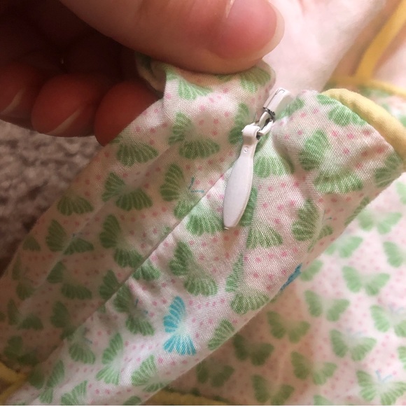 Vintage 90s Gap Womans Tank Top 6 Cotton Blouse Butterflies White Green Straps - Picture 8 of 9